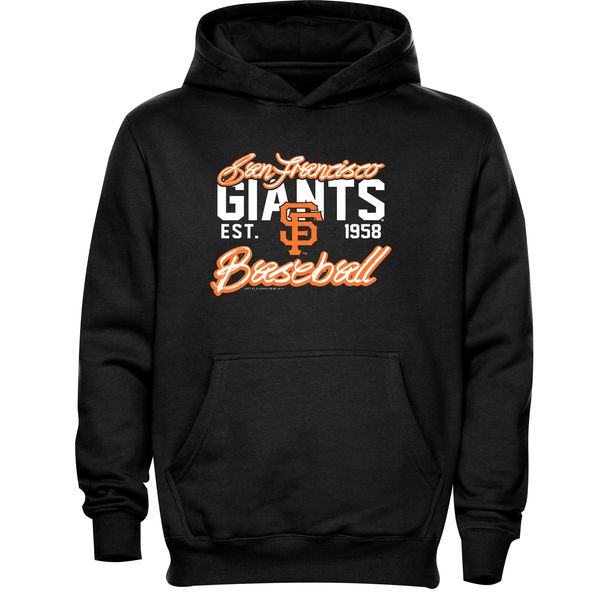 Men San Francisco Giants Script Baseball Pullover Hoodie Black